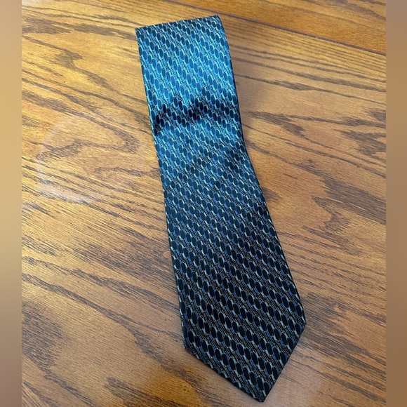 Brioni Blue and Black Patterned Tie - Picture 1 of 5